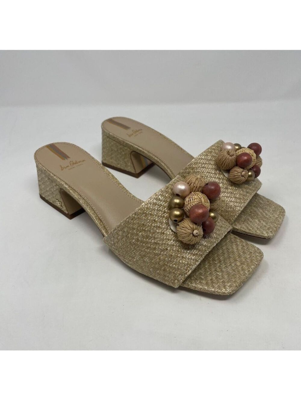 Sam Edelman Weston Eggshell Weave Block Heel Slide Sandal - NWT - Picture 5 of 12